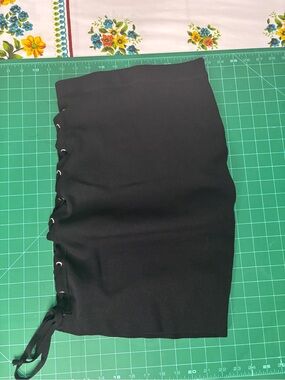 Dance & Marvel Women’s Black Lace-Up Side Pencil Skirt Festival Summer Dancewear